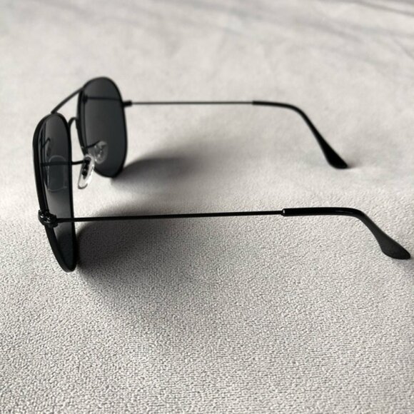 Aviator Sunglasses ~ Black Lenses Black Frames ~ Brand New - Picture 7 of 10